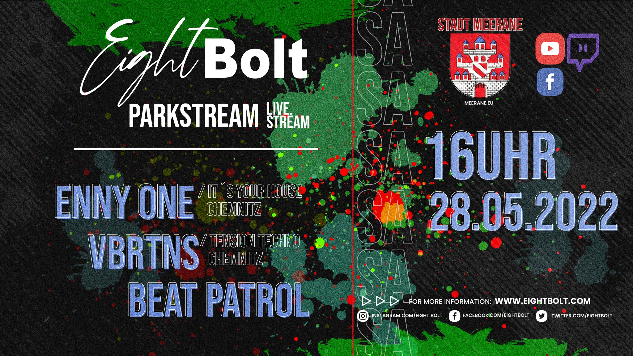 #Eightbolt Parkstream LiveStream aus dem Stadtpark Meerane